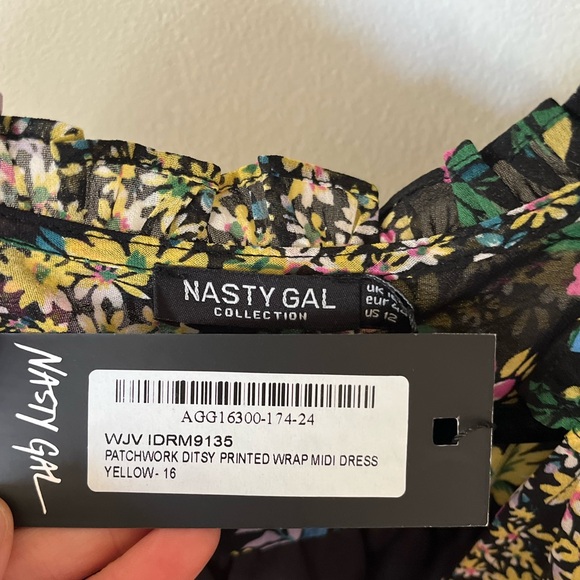 Patchwork Floral Print Wrap Midi Dress - Picture 2 of 4